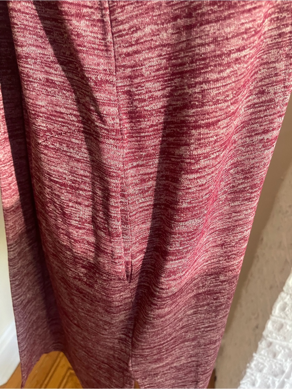 Lands' End Medium Marled Open-Front Cardigan in Wine - Picture 5 of 8